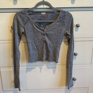 Hollister Long Sleeve Lace Crop Top